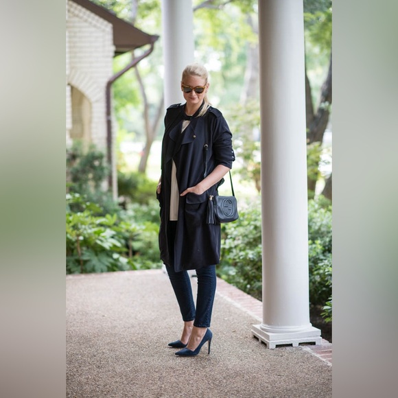 A.L.C Navy Blue Trench Coat Size M - Picture 5 of 9